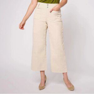 Studio Park x Amy Stran Wide Leg Corduroy Pant-Winter White-Petite 16-A620521